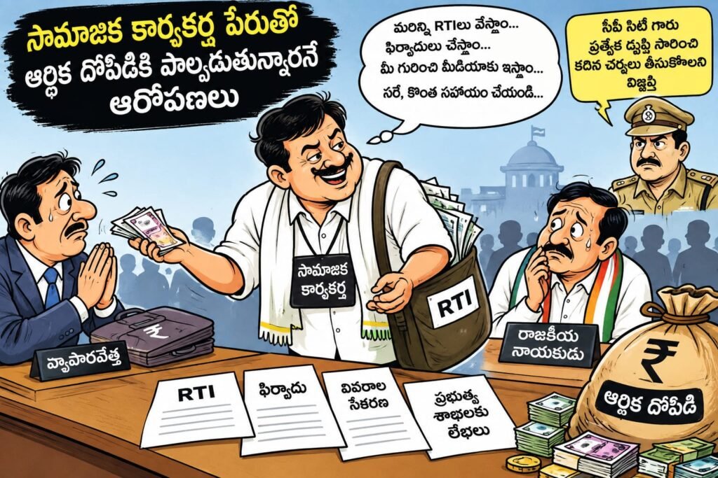 ఆర్టీఐ ముసుగులో బ్లాక్‌మెయిలింగ్ దందా:  అధికారుల సహకారంతో అక్రమ వసూళ్లు!